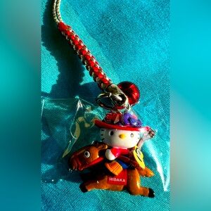 Rare New Hello Kitty Sanrio Netsuke Charm Strap Hokkaido Cowgirl NWT
